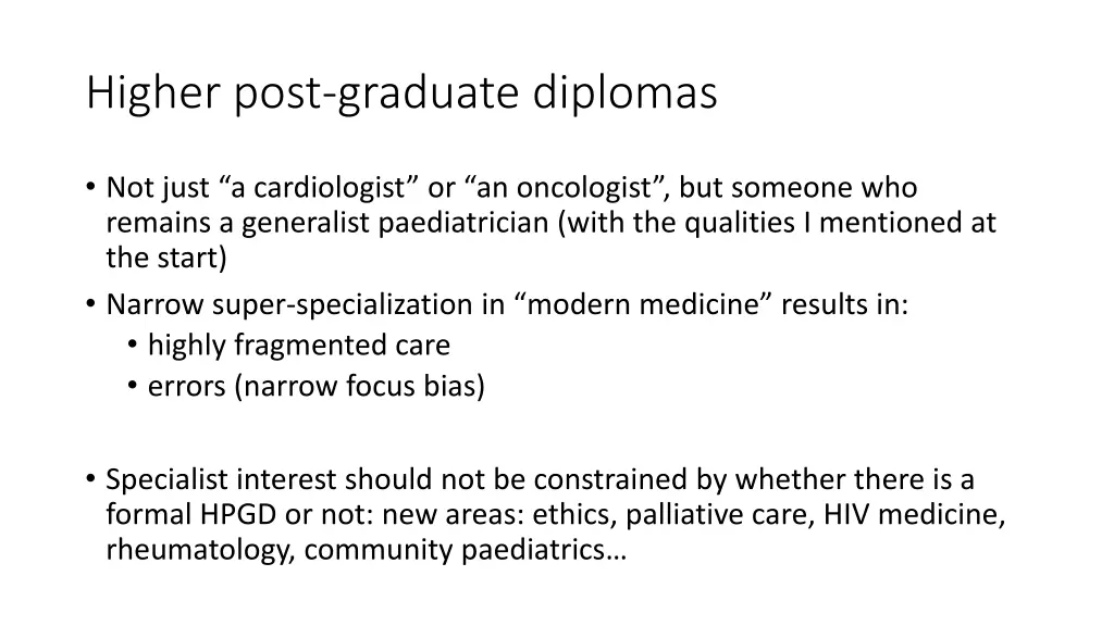 higher post graduate diplomas 1