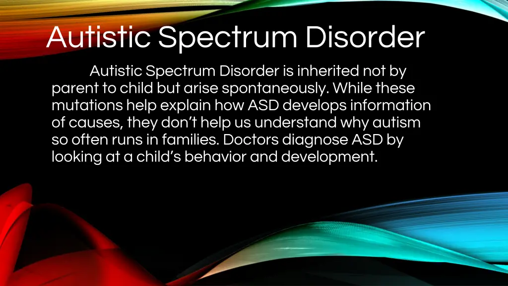 autistic spectrum disorder