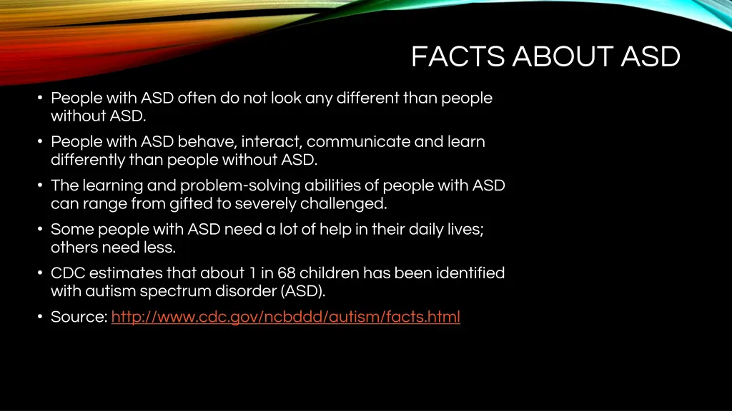 facts about asd
