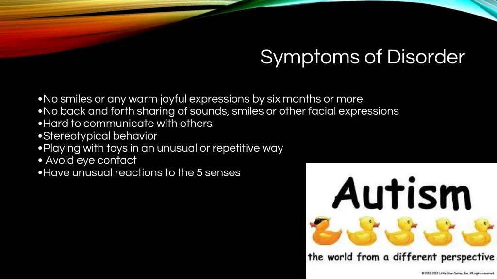 symptoms of disorder