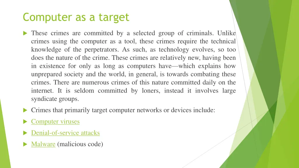 computer as a target
