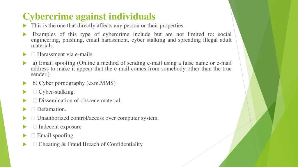 cybercrime against individuals this