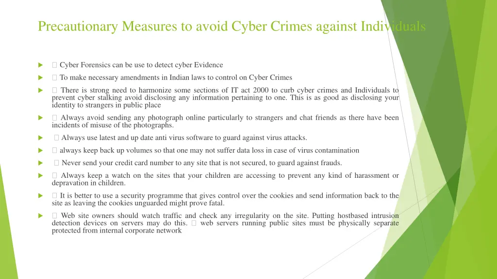 precautionary measures to avoid cyber crimes