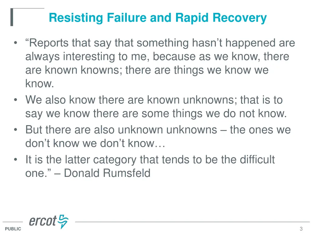 resisting failure and rapid recovery