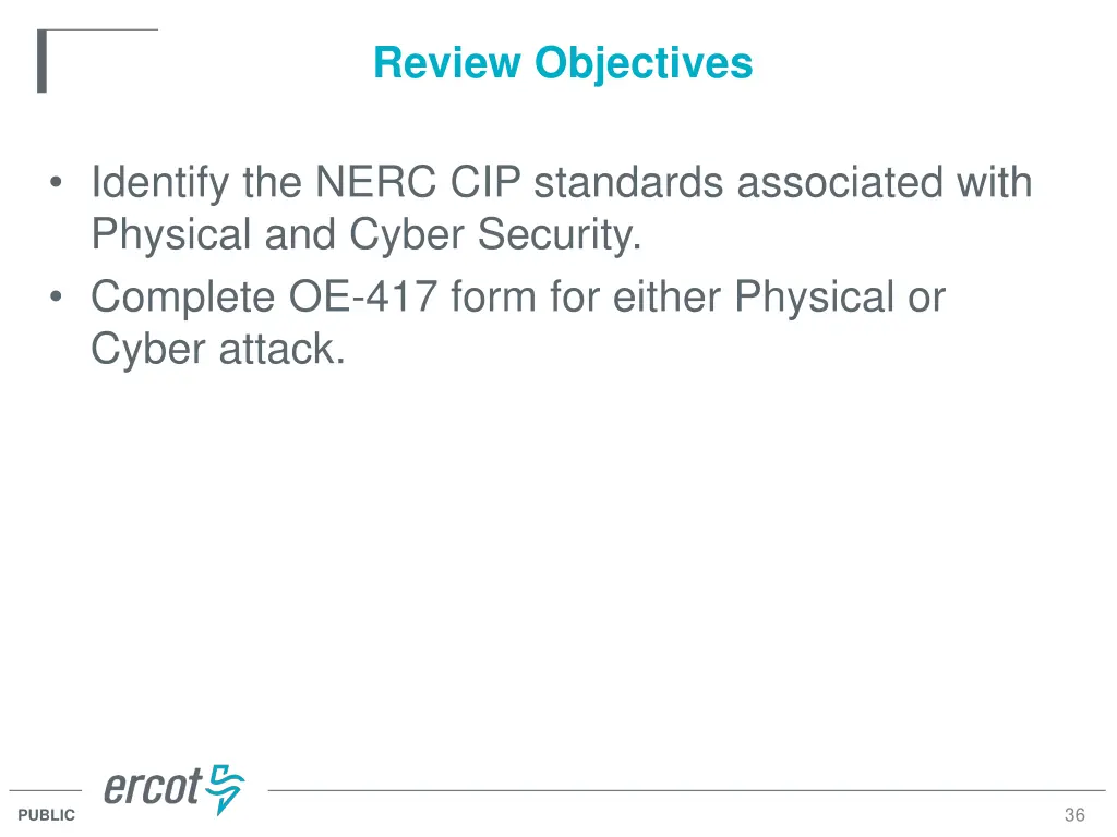 review objectives