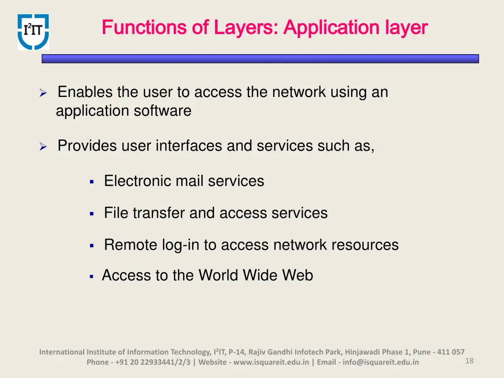 functions of layers application layer functions