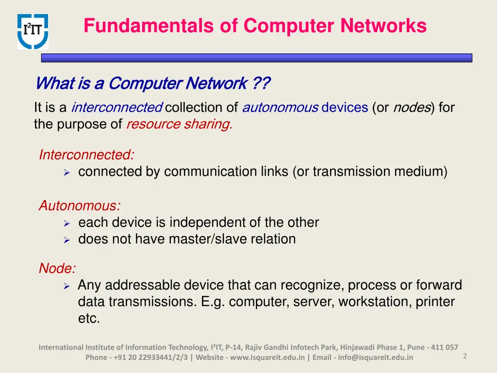 fundamentals of computer networks 1
