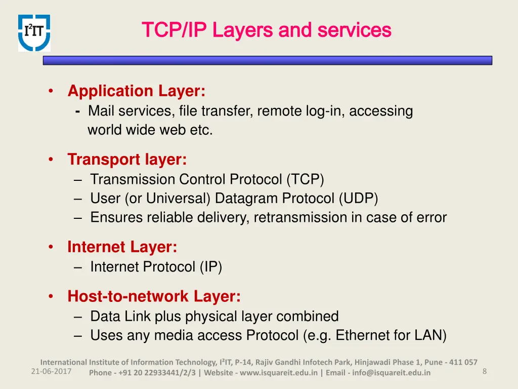 tcp ip layers and services tcp ip layers