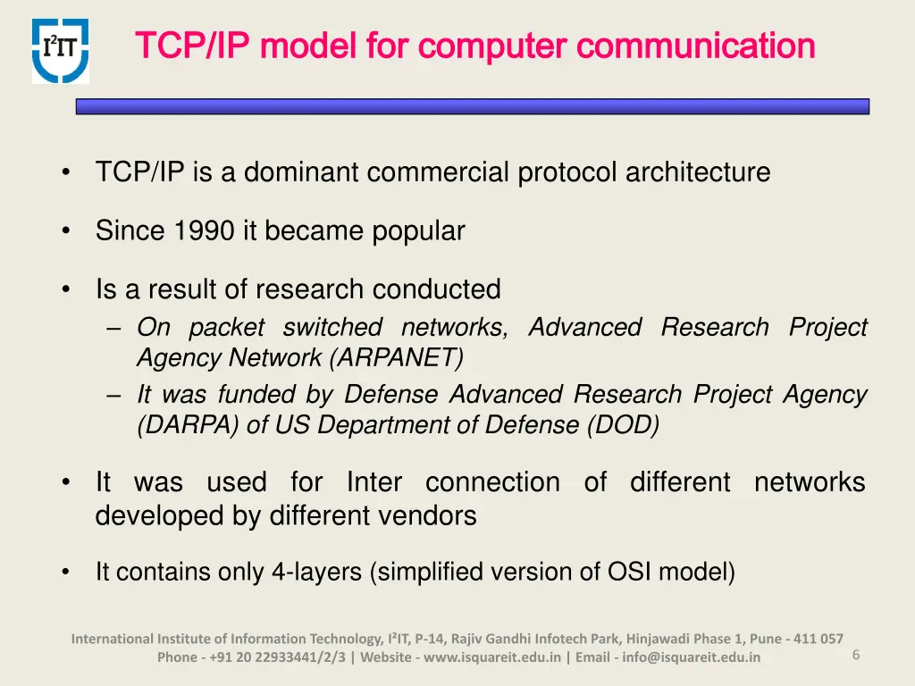 tcp ip model for computer communication