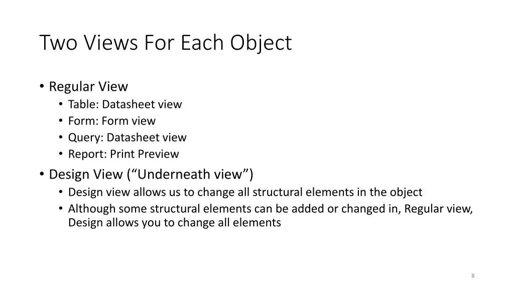 two views for each object