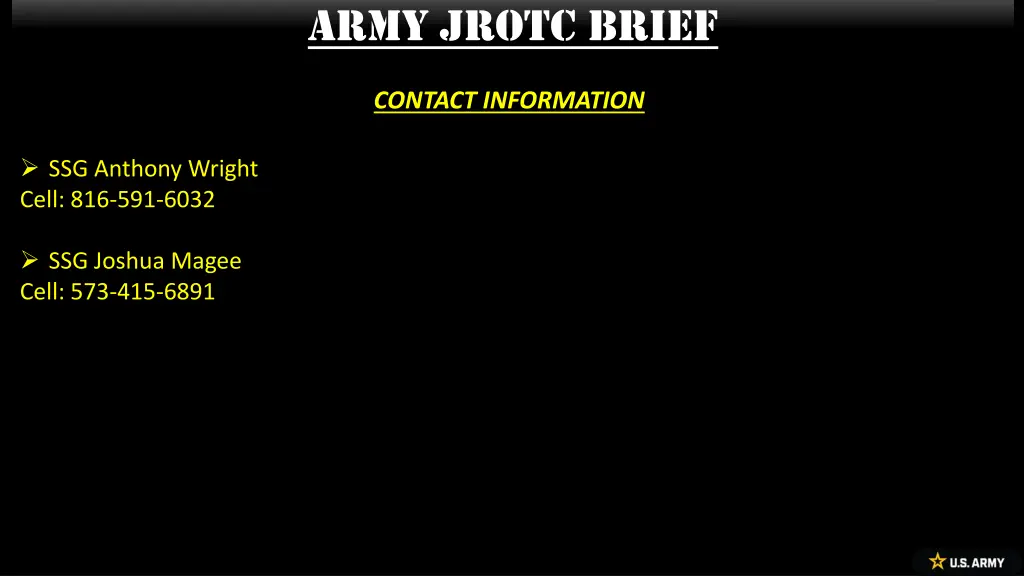army jrotc brief 13