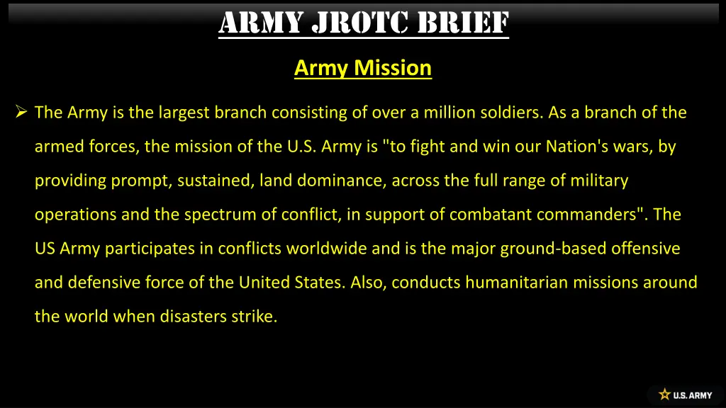army jrotc brief 2