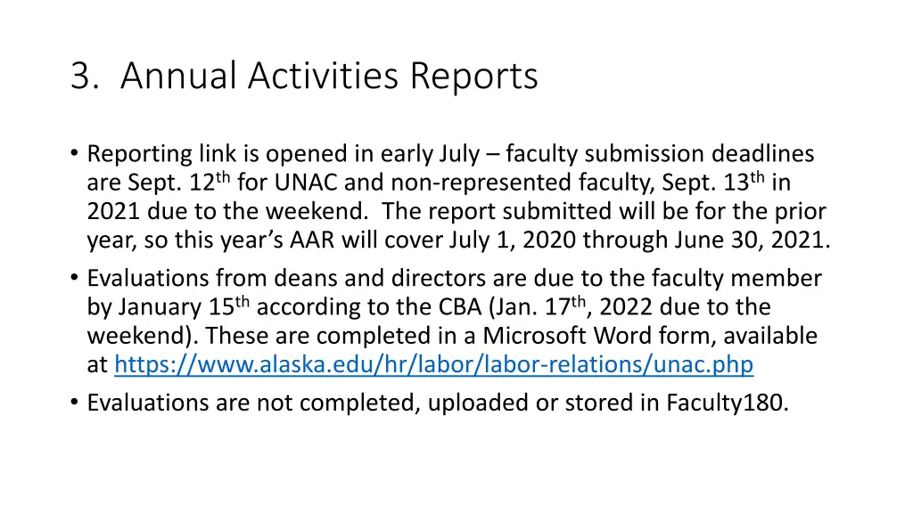 3 annual activities reports