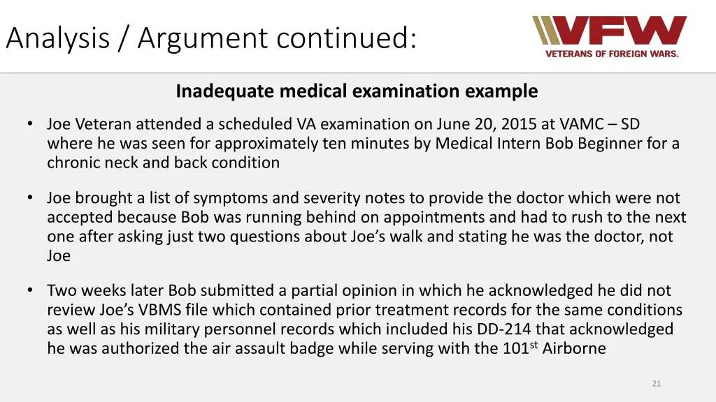 analysis argument continued