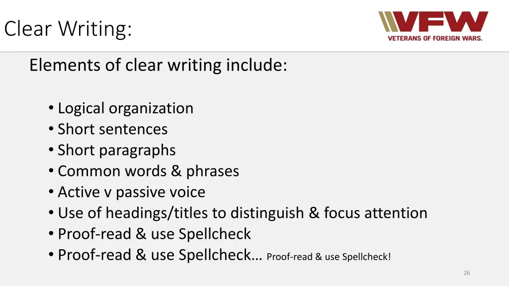 clear writing
