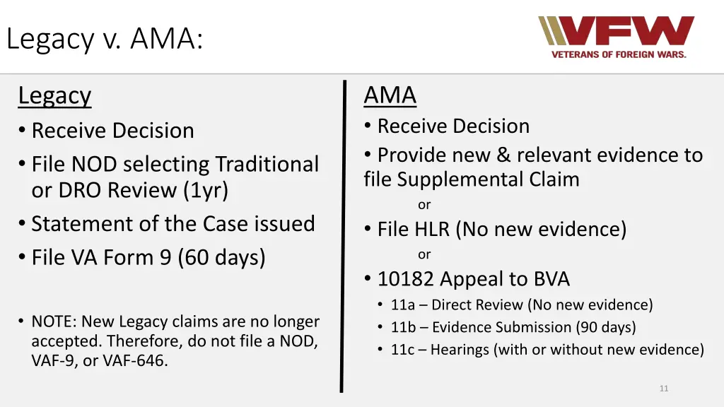 legacy v ama