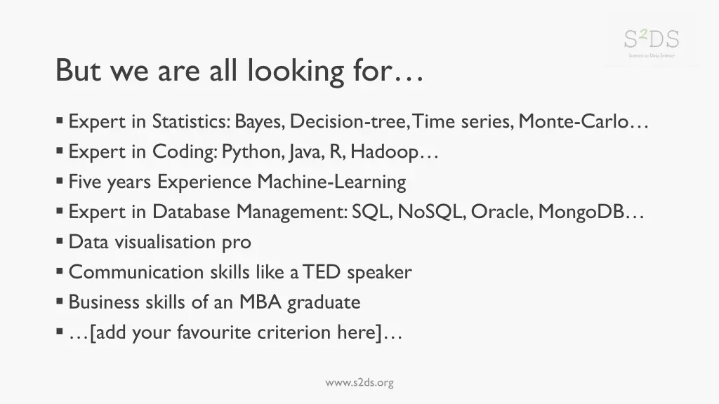 but we are all looking for