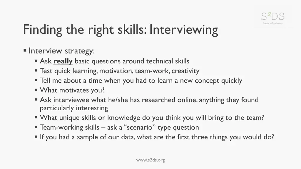 finding the right skills interviewing