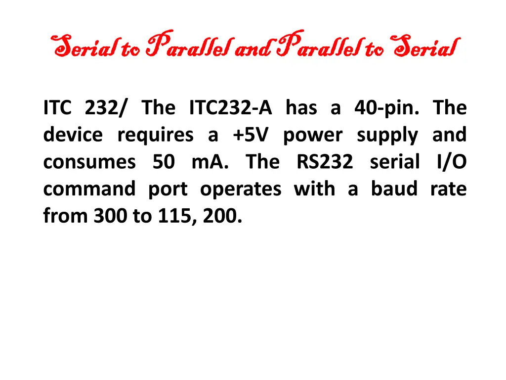 serial to parallel and parallel to serial serial 2