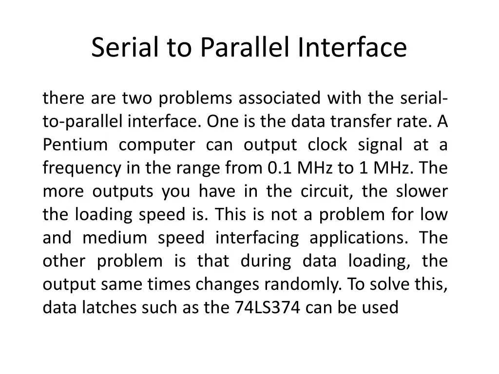 serial to parallel interface 1