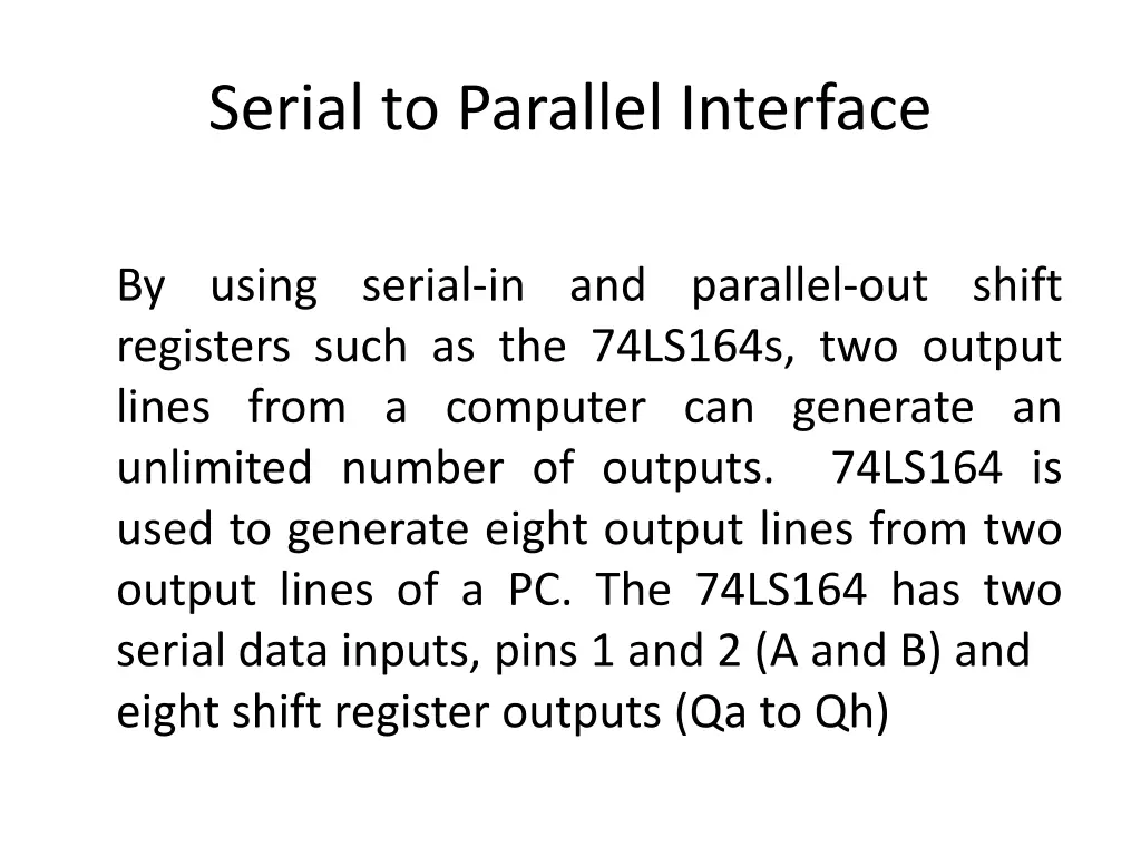 serial to parallel interface