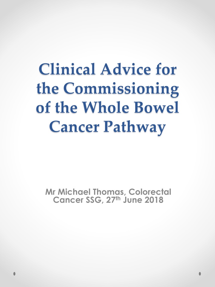 clinical advice for the commissioning