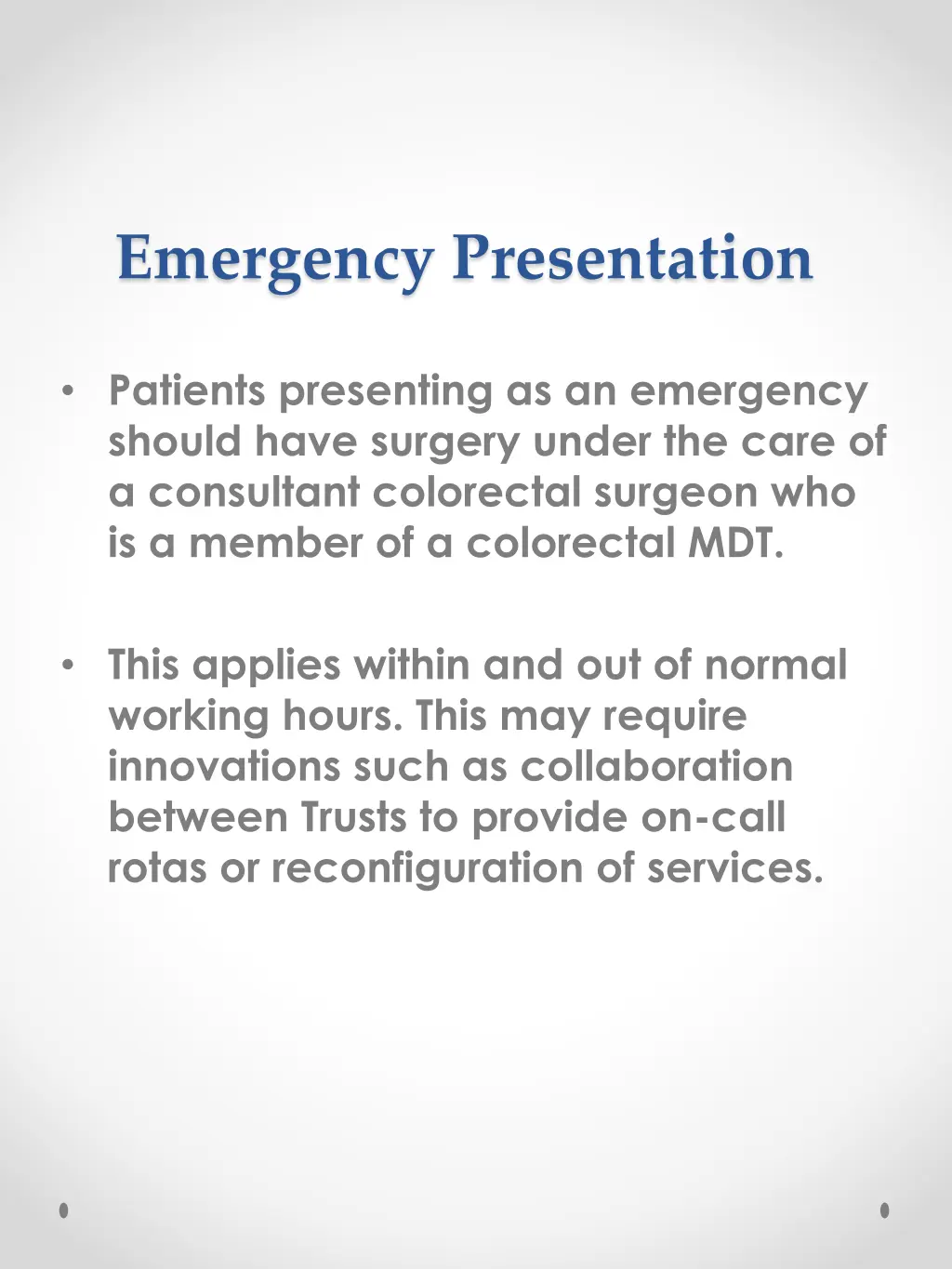 emergency presentation