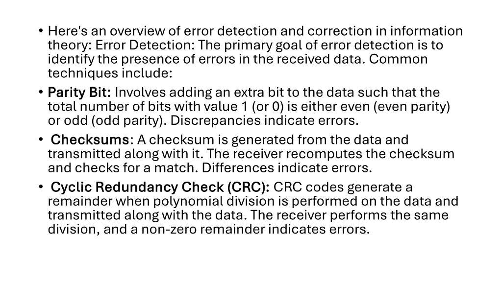 here s an overview of error detection