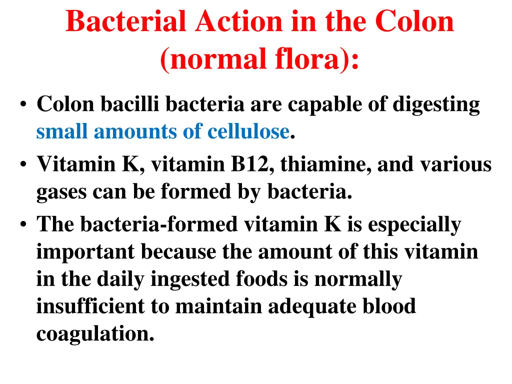 bacterial action in the colon normal flora