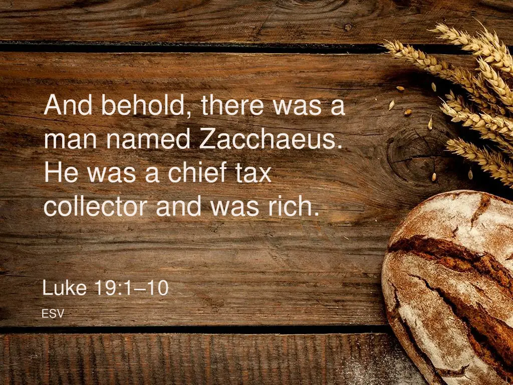 and behold there was a man named zacchaeus