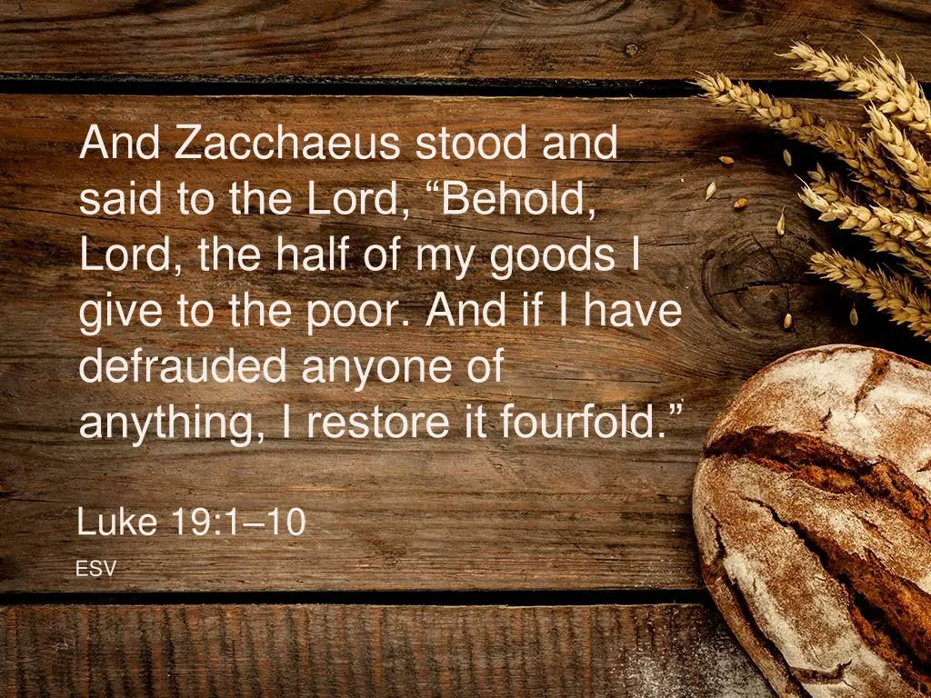and zacchaeus stood and said to the lord behold