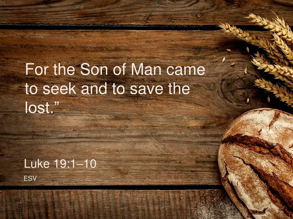 for the son of man came to seek and to save 1