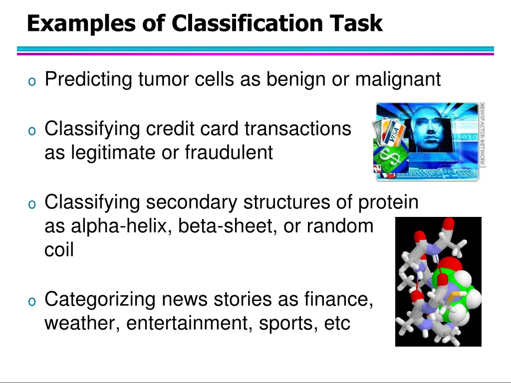examples of classification task