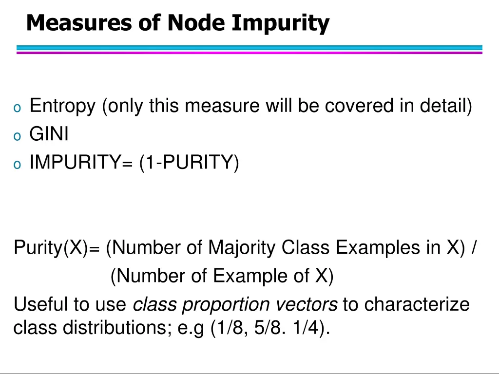 measures of node impurity