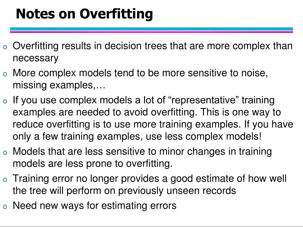 notes on overfitting