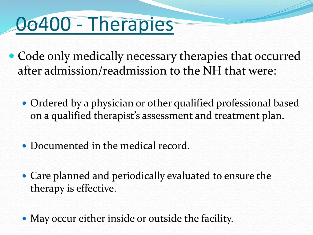 0o400 therapies