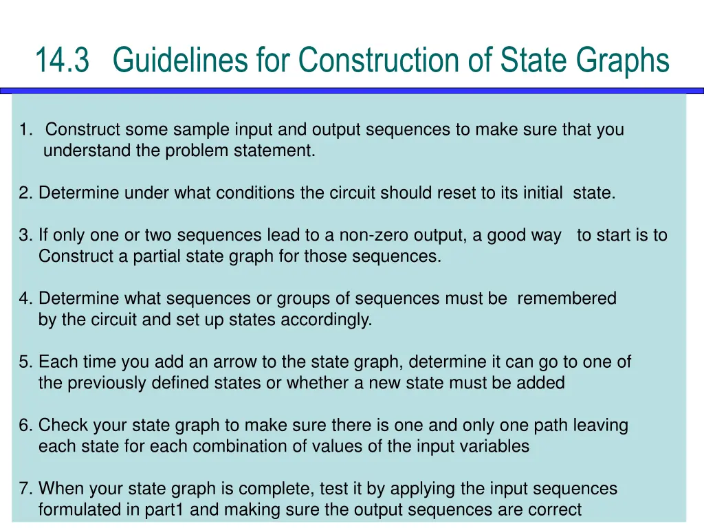 14 3 guidelines for construction of state graphs