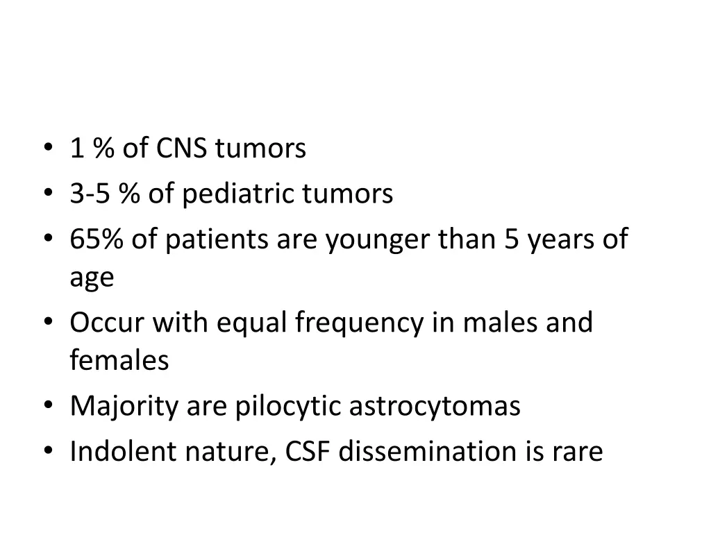 1 of cns tumors 3 5 of pediatric tumors