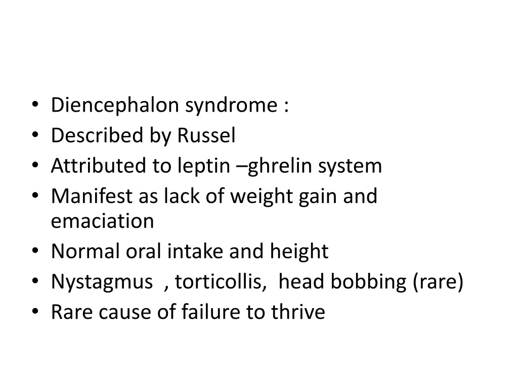 diencephalon syndrome described by russel