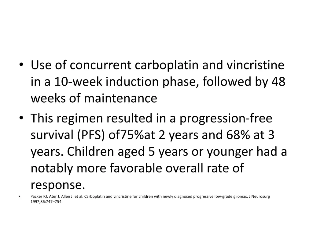 use of concurrent carboplatin and vincristine