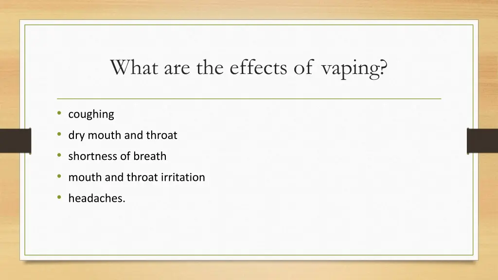 what are the effects of vaping