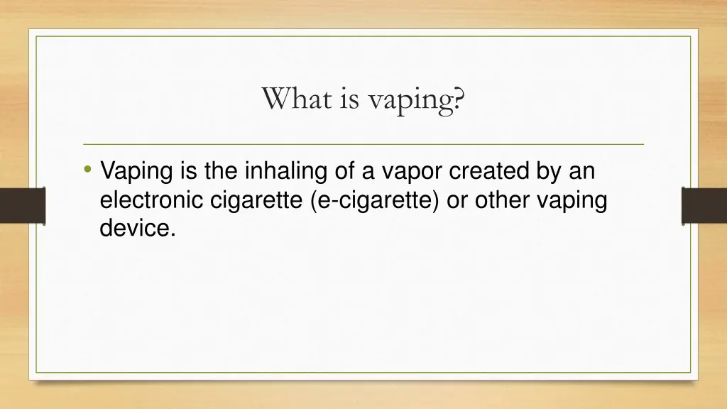 what is vaping