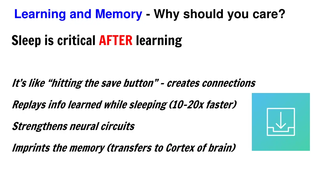 learning and memory why should you care 1