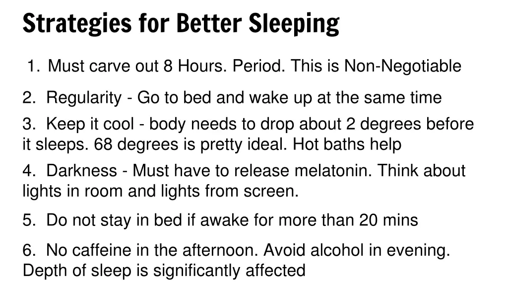 strategies for better sleeping