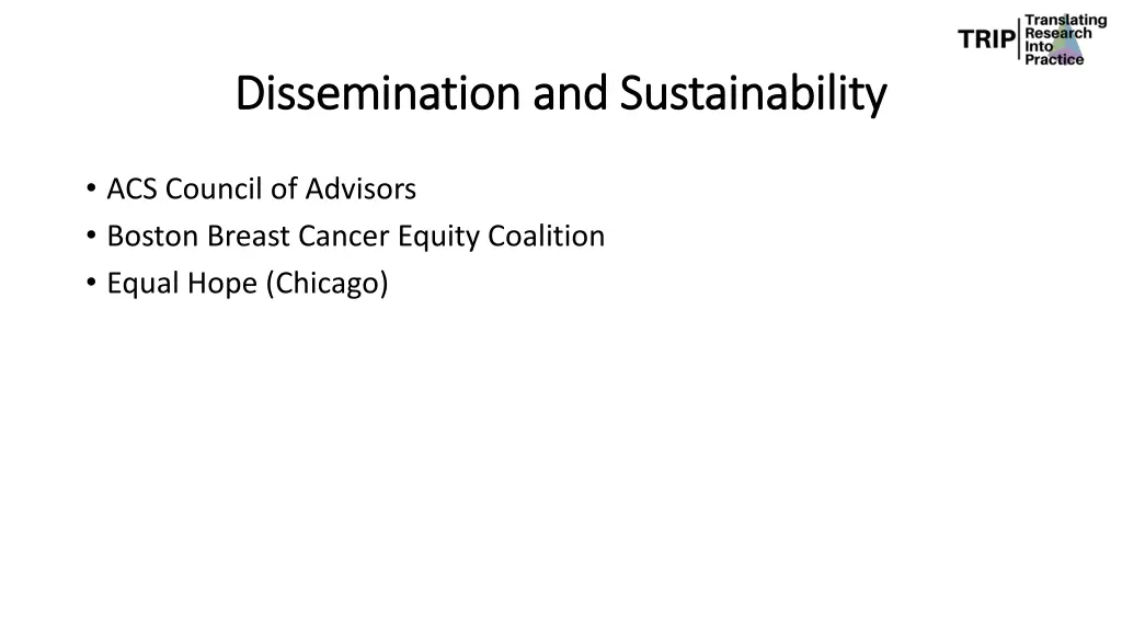 dissemination and sustainability dissemination