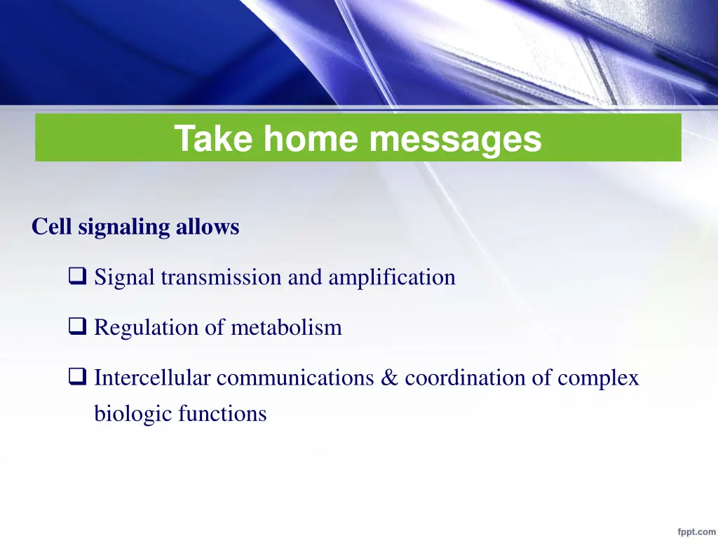 take home messages
