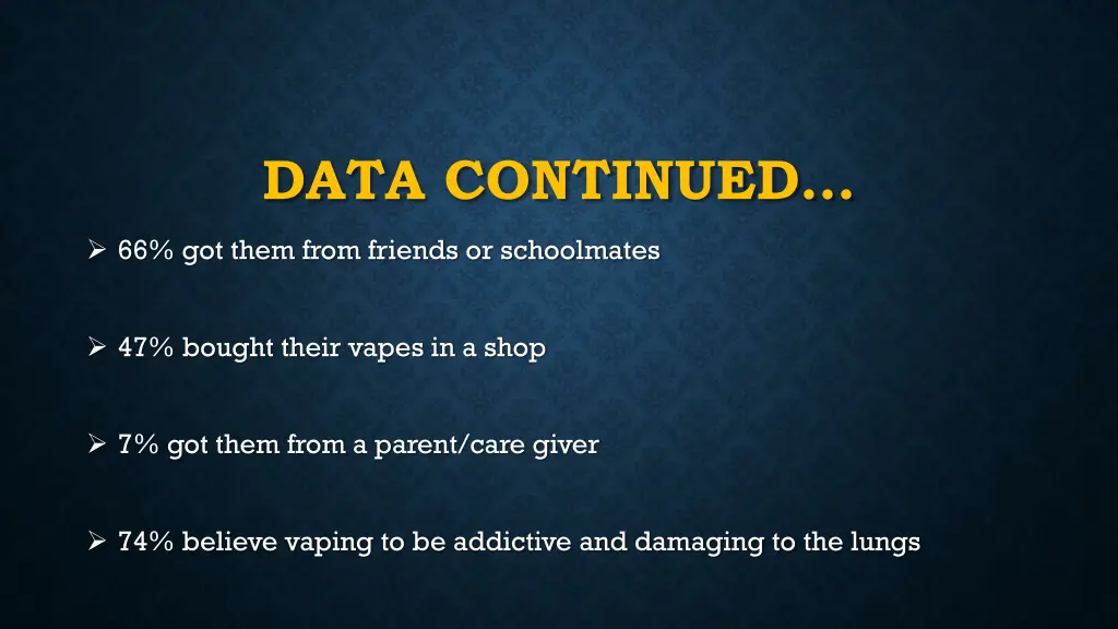 data continued