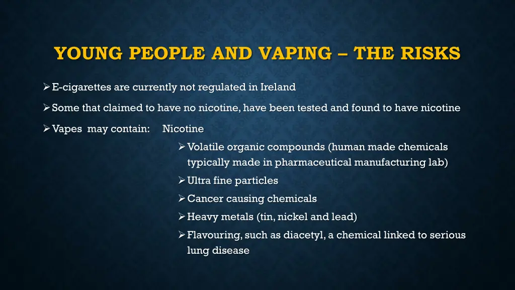 young people and vaping the risks