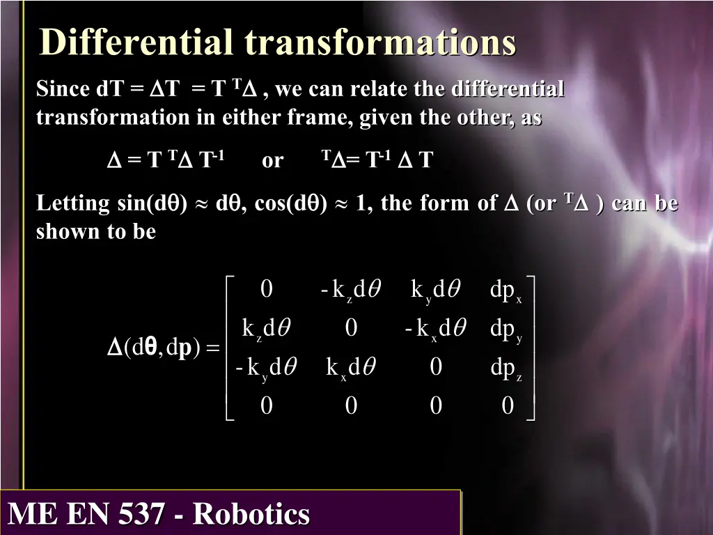differential transformations since