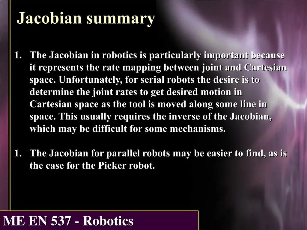 jacobian summary
